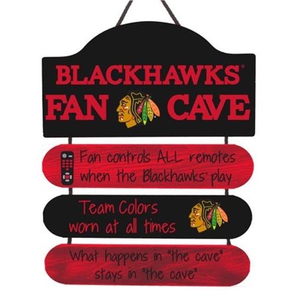 Forever Collectibles Forever Collectibles 9141826601 Chicago Blackhawks Mancave Wood Sign - 14.5 x 11.5 in. 9141826601